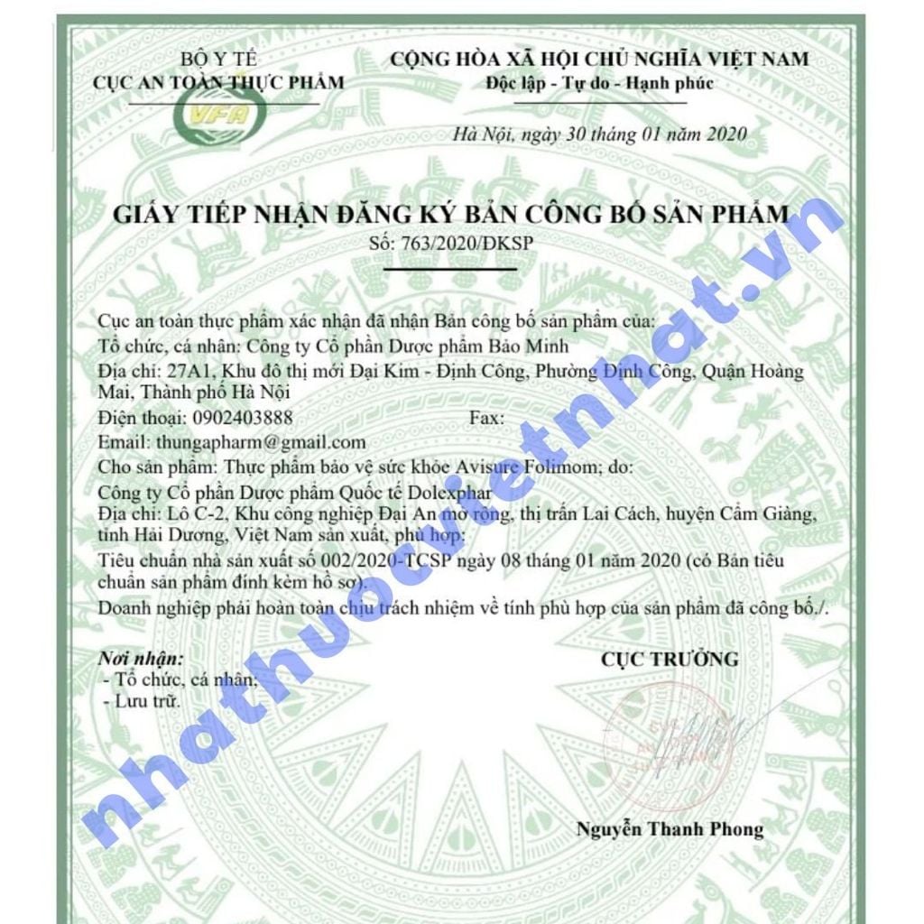 Avisure Folimom 5-MTHF - Hỗ trợ tăng khả năng thụ thai cho phụ nữ chuẩn bị mang thai