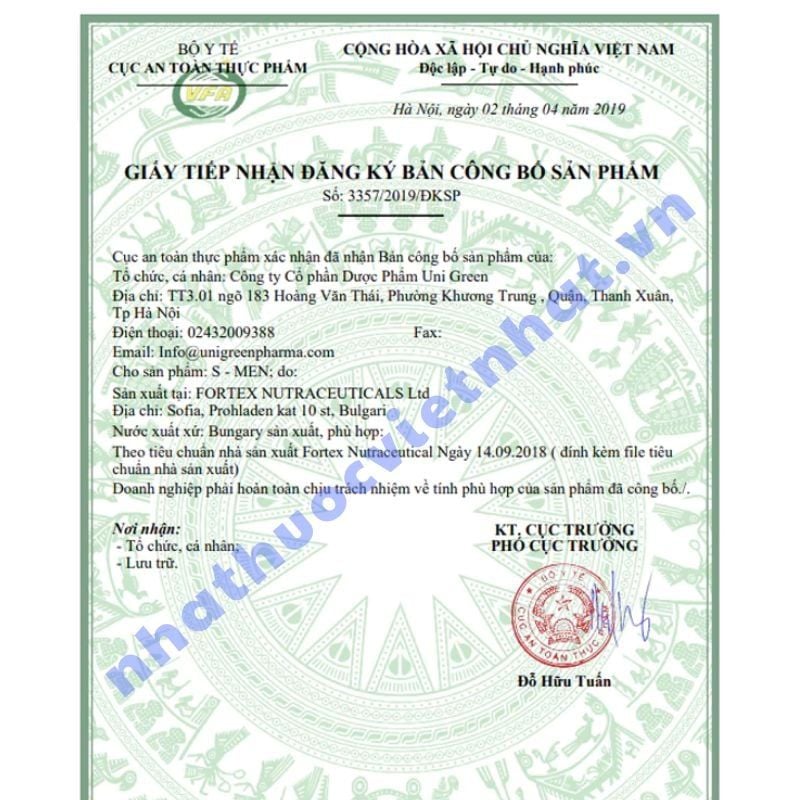 Bổ Tinh Trùng S Men Chính Hãng - Giải Pháp Cải Thiện Chất Lượng Tinh Trùng Cho Nam Giới