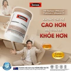 Calcium Citrate + Vitamin D3 Swisse - Bổ Sung Canxi Hữu Cơ Giúp Xương Chắc Khoẻ, Lọ 90 viên