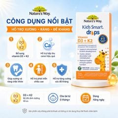 D3K2 Nature's Way - Bổ Sung Vitamin D3K2 Giúp Xương Chắc Khoẻ Cho Trẻ Sơ Sinh Và Trẻ Nhỏ