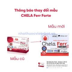 Sắt Chela Ferr Forte - Sắt hữu cơ thế hệ mới cho bà bầu và người thiếu máu, mẫu mới, hộp 30 viên