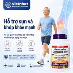 Webber Naturals Glucosamine Sulfate Chondroitin MSM (Glucosamine Webber) Nhập Khẩu Chính Hãng, Lọ 120 viên