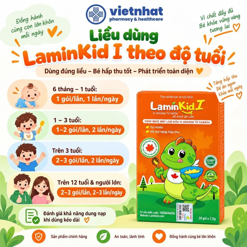 LaminKid I - Cốm hỗ trợ ăn ngon, tăng cường đề kháng cho trẻ từ 6 tháng tuổi