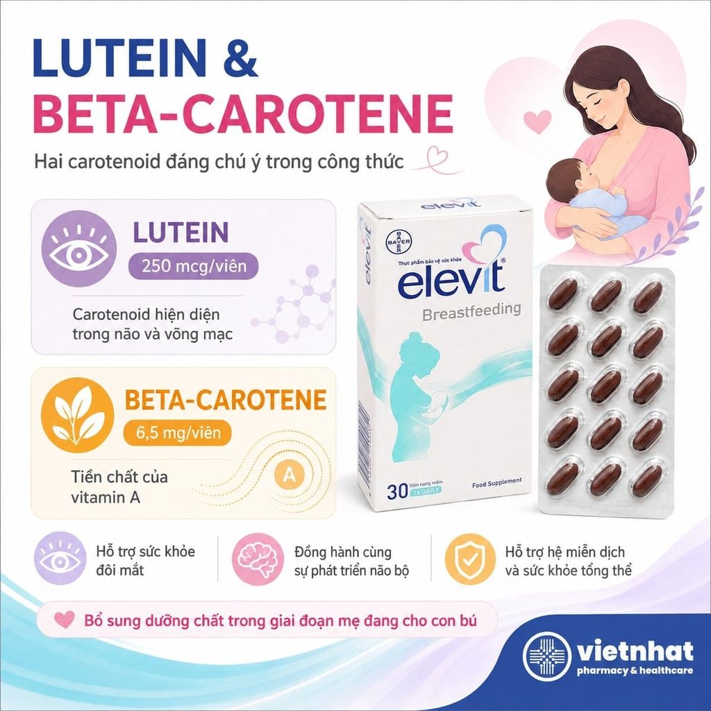 Elevit Breastfeeding - Vitamin Tổng Hợp Cho Phụ Nữ Sau Sinh, Hộp 30 Viên