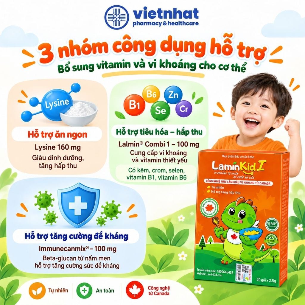 LaminKid I - Cốm hỗ trợ ăn ngon, tăng cường đề kháng cho trẻ từ 6 tháng tuổi