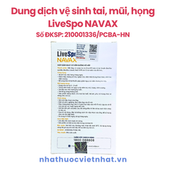 Livespo Navax Kids - Dung dịch vệ sinh tai mũi họng với bào tử lợi khuẩn cho trẻ sơ sinh và trẻ nhỏ