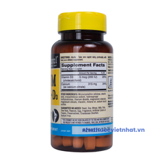 Mason Natural Calcium Citrate + D3 — Bổ Sung Canxi Hữu Cơ Mỹ Chính Hãng Từ Mỹ, lọ 60 viên