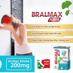 Bralmax Forte - Viên Uống Bổ Não Gingko Biloba, Hỗ Trợ Cải Thiện Tuần Hoàn Máu Não