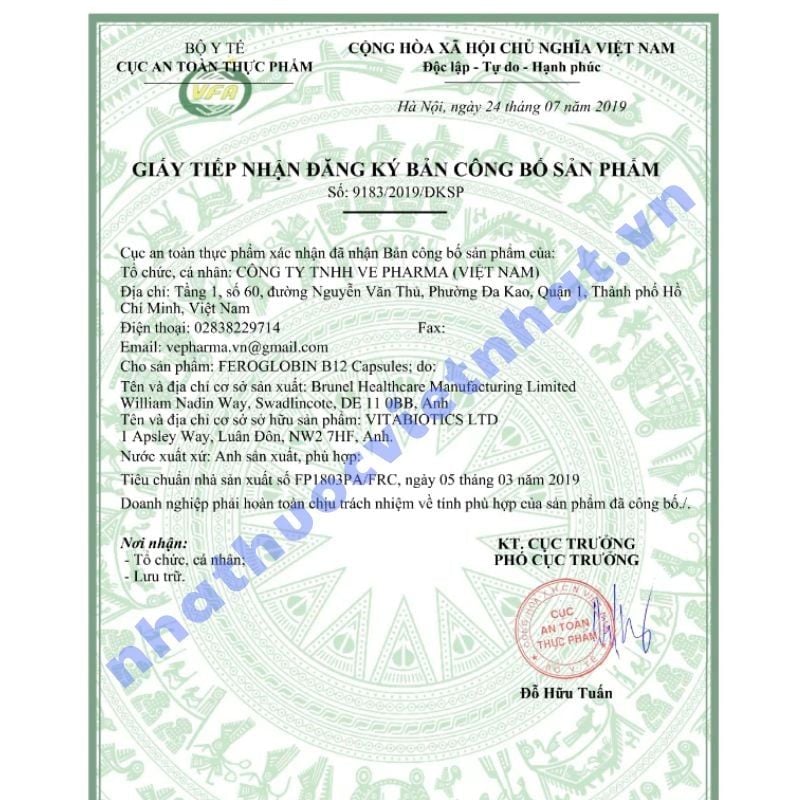 Feroglobin B12 - Viên Uống Bổ Sung Sắt Hữu Cơ Dịu Nhẹ Cho Dạ Dày