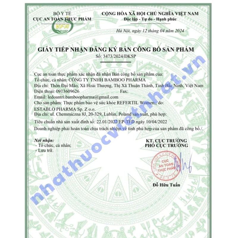 Refertil Women Chính Hãng - Giải Pháp Tối Ưu Hỗ Trợ Tăng Khả Năng Thụ Thai Cho Nữ Giới