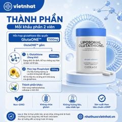 Codeage Liposomal Glutathione 1000mg - Hỗ trợ chống oxy hóa, giúp da sáng khỏe, hộp 60 viên