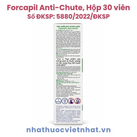 Forcapil Anti-Chute - Viên uống hỗ trợ tóc chắc khỏe, giúp giảm nguy cơ rụng tóc