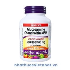 Webber Naturals Glucosamine Sulfate Chondroitin MSM (Glucosamine Webber) Nhập Khẩu Chính Hãng, Lọ 120 viên