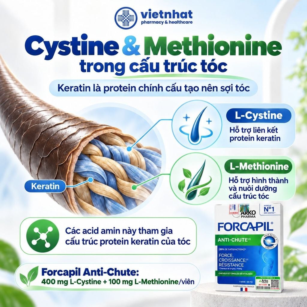 Forcapil Anti-Chute - Viên uống hỗ trợ tóc chắc khỏe, giúp giảm nguy cơ rụng tóc