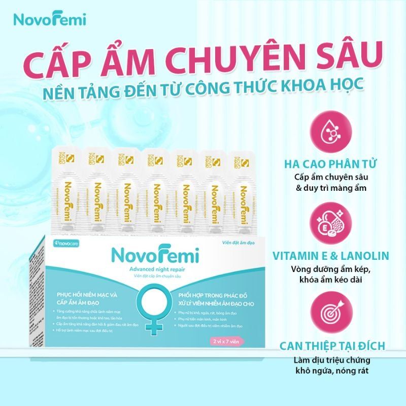 Novofemi Xanh (Advanced Night Repair) - Viên đặt hỗ trợ cấp ẩm và phục hồi chuyên sâu