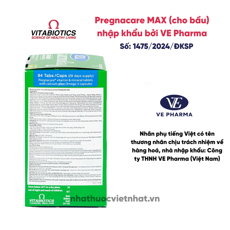 Pregnacare Max - Vitamin tổng hợp cho bà bầu số 1 tại Anh Quốc với công thức vượt trội, nhập khẩu chính hãng