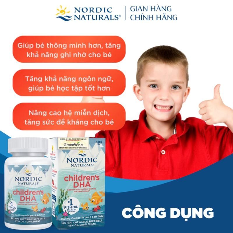 Viên nhai Nordic Naturals Children's DHA mini vị dâu, giải pháp bổ sung DHA tối ưu cho trẻ từ 3 tuổi