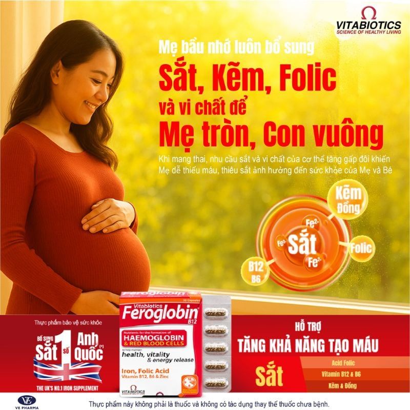 Feroglobin B12 - Viên Uống Bổ Sung Sắt Hữu Cơ Dịu Nhẹ Cho Dạ Dày