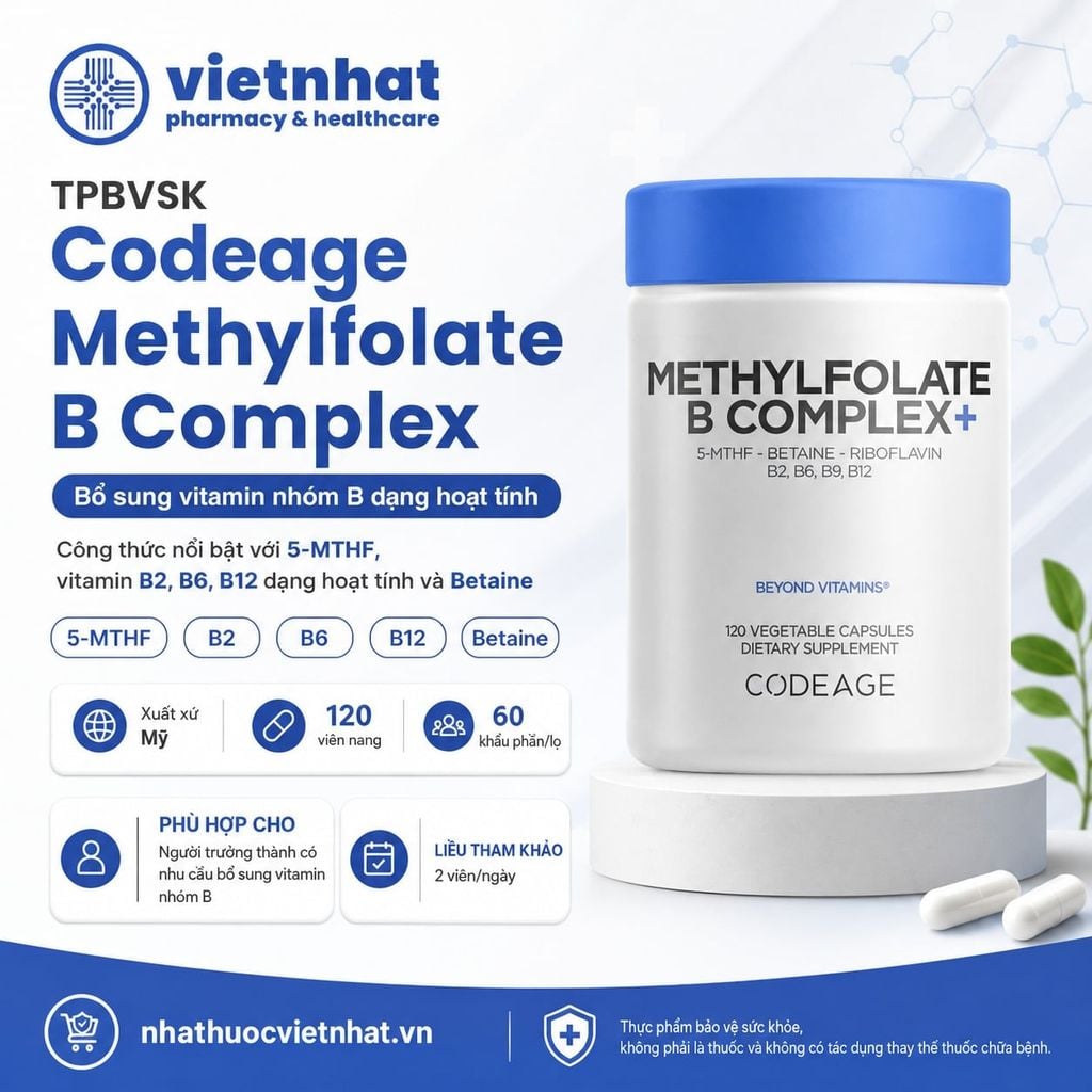 Codeage Methylfolate B Complex - Bổ sung Vitamin Nhóm B Dạng Hoạt Tính Cho Người Trưởng Thành