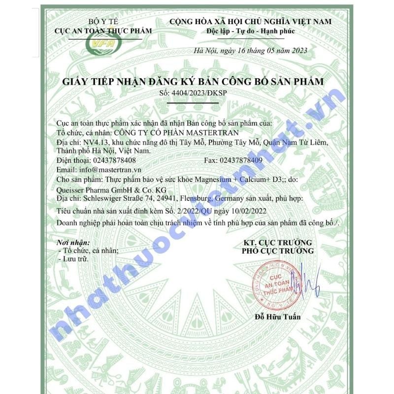 Viên Uống Magnesium Calcium D3 Doppelherz - Hỗ Trợ Xương Chắc Khỏe, Hộp 30 Viên