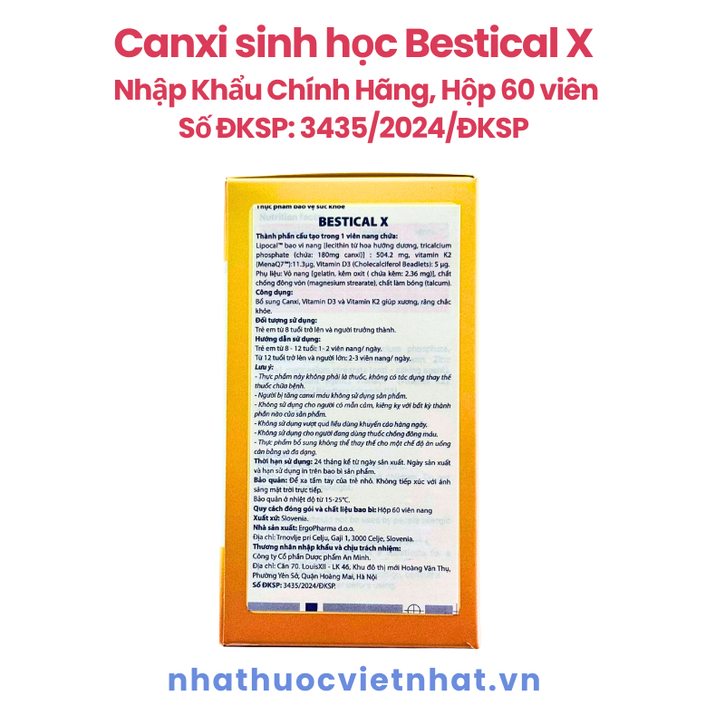 Bestical X - Canxi sinh học dạng viên cho trẻ em từ 8 tuổi và người lớn