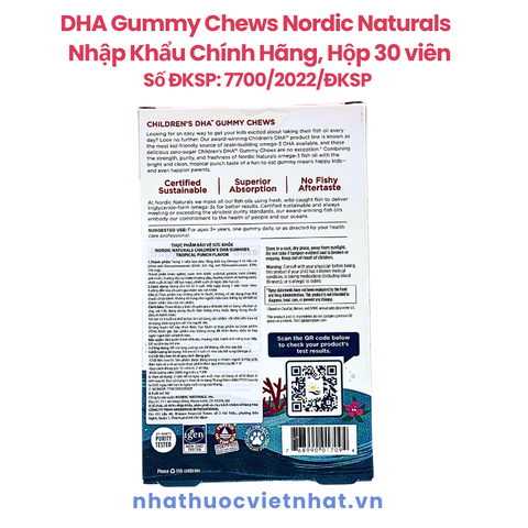 Kẹo Dẻo DHA Nordic Naturals, Hỗ Trợ Phát Triển Não Bộ Và Thị Giác Cho Trẻ Từ 3 Tuổi