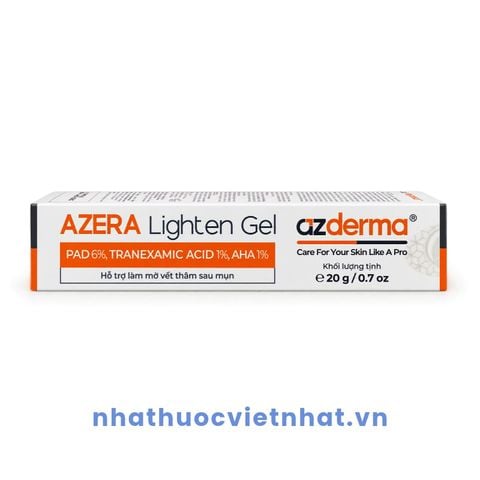 Azera Lighten Gel 20g - Gel dưỡng hỗ trợ giảm thâm sau mụn, cấp ẩm sáng da