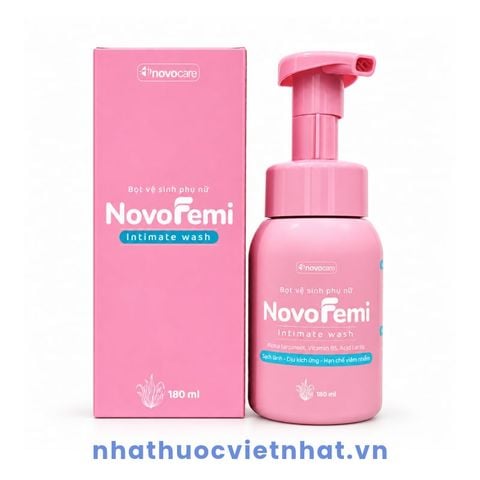 Bọt vệ sinh Novofemi Intimate Wash - Hỗ trợ làm sạch dịu nhẹ, dưỡng ẩm cho vùng kín, chai 180ml