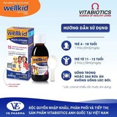 Wellkid Multivitamin Liquid: Bổ Sung Vitamin Tổng Hợp Cho Trẻ 4-12 Tuổi, Chai 150ml