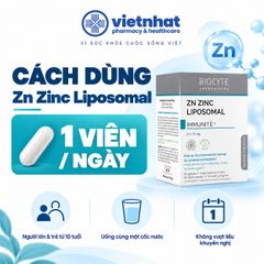 Zn Zinc Liposomal - Bổ sung kẽm cho người lớn và trẻ từ 10 tuổi trở lên, hộp 90 viên