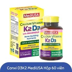 MediUSA Calcium Vitamin K2 D3: Bổ Sung Canxi D3K2 Từ Mỹ, Giúp Xương Chắc Khoẻ