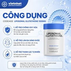 Codeage Liposomal Glutathione 1000mg - Hỗ trợ chống oxy hóa, giúp da sáng khỏe, hộp 60 viên