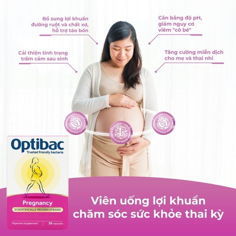 Men vi sinh Optibac Pregnancy - Giải pháp bổ sung lợi khuẩn cho phụ nữ mang thai và cho con bú, hộp 30 viên