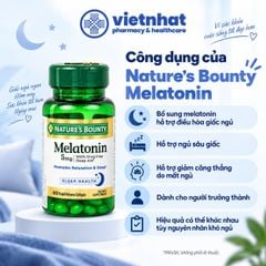 Nature’s Bounty Melatonin 5mg - Viên uống hỗ trợ điều hòa giấc ngủ từ Mỹ, lọ 60 viên
