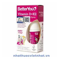 D3K2 Better You Dạng Xịt: Bổ sung vitamin D3K2 cho trẻ từ 1 tuổi, chai 15ml
