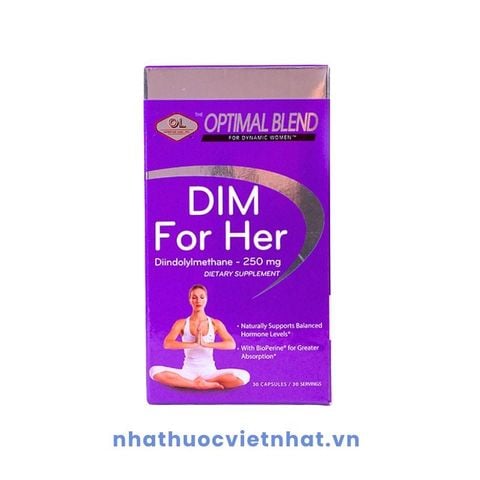 Dim For Her - Hỗ trợ cải thiện nội tiết tố cho nữ, nhập khẩu chính hãng từ Mỹ, hộp 30 viên