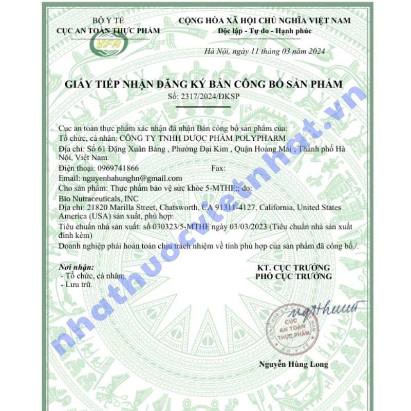 5-MTHF: Bổ sung folate dạng hoạt tính, vitamin và khoáng chất cho phụ nữ chuẩn bị mang thai