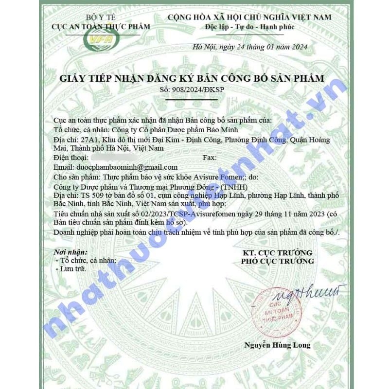 Avisure Fomen - Hỗ Trợ Sức Khỏe Sinh Sản Nam Giới