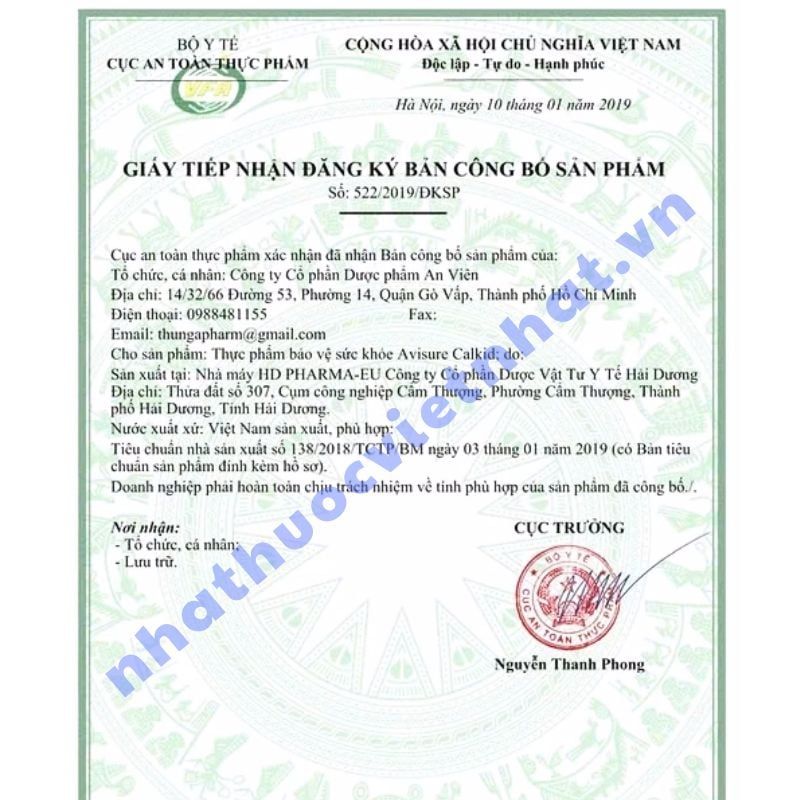 Avisure Calkid – Bổ Sung Canxi Hỗ Trợ Phát Triển Chiều Cao Cho Trẻ Từ 2 Tuổi