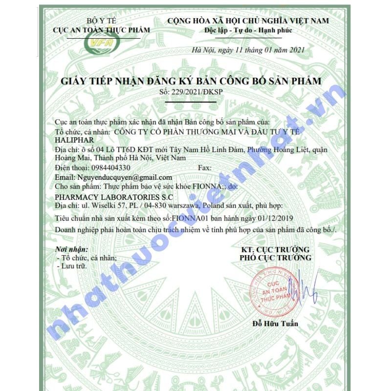Fionna (5-MTHF) – Bổ sung acid folic (vitamin B9) dạng hoạt tính, hộp 30 viên