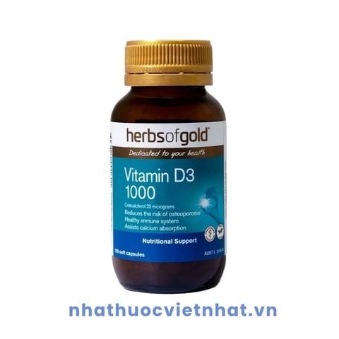 Herbs of Gold Vitamin D3 1000 IU - Bổ sung Vitamin D3 giúp xương chắc khoẻ