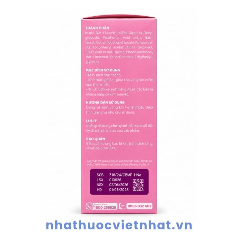 Bọt vệ sinh Novofemi Intimate Wash - Hỗ trợ làm sạch dịu nhẹ, dưỡng ẩm cho vùng kín, chai 180ml