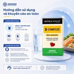 B-Complex Mason Natural - Viên uống bổ sung vitamin nhóm B cho người trưởng thành, Lọ 100 viên