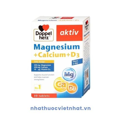 Viên Uống Magnesium Calcium D3 Doppelherz - Hỗ Trợ Xương Chắc Khỏe, Hộp 30 Viên