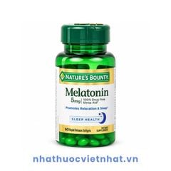 Nature’s Bounty Melatonin 5mg - Viên uống hỗ trợ điều hòa giấc ngủ từ Mỹ, lọ 60 viên