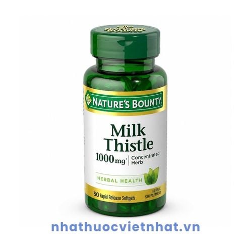 Nature's Bounty Milk Thistle 1000mg - Hỗ trợ giải độc gan, tăng cường chức năng gan từ Mỹ, Lọ 50 viên
