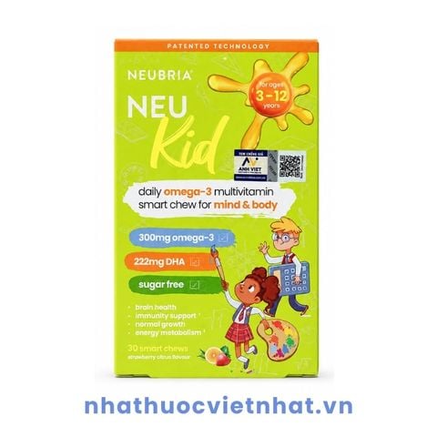 Viên Nhai Vitamin Tổng Hợp Cho Bé Neubria Neu Kid Chính Hãng, Hộp 30 Viên