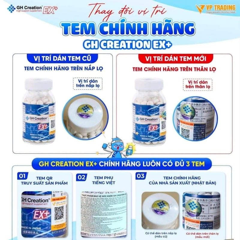 GH Creation EX+, Viên uống hỗ trợ tăng chiều cao chính hãng của Nhật, hộp 270 viên