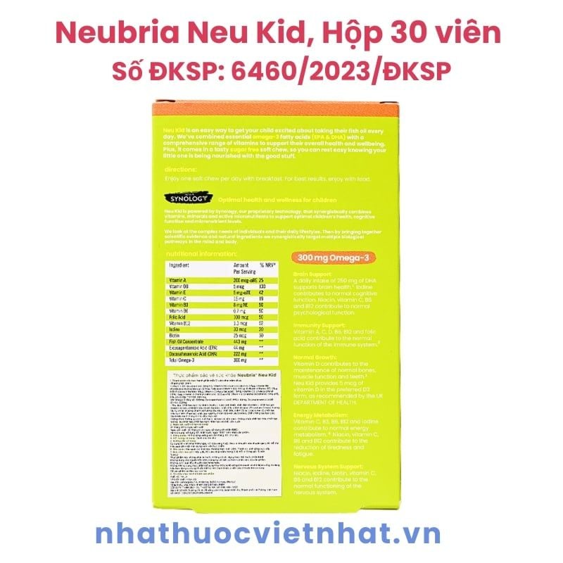 Viên Nhai Vitamin Tổng Hợp Cho Bé Neubria Neu Kid Chính Hãng, Hộp 30 Viên