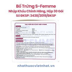 S Femme - Hỗ trợ cải thiện sức khoẻ sinh sản (bổ trứng) cho nữ, hộp 30 gói, nhập khẩu Châu ÂU